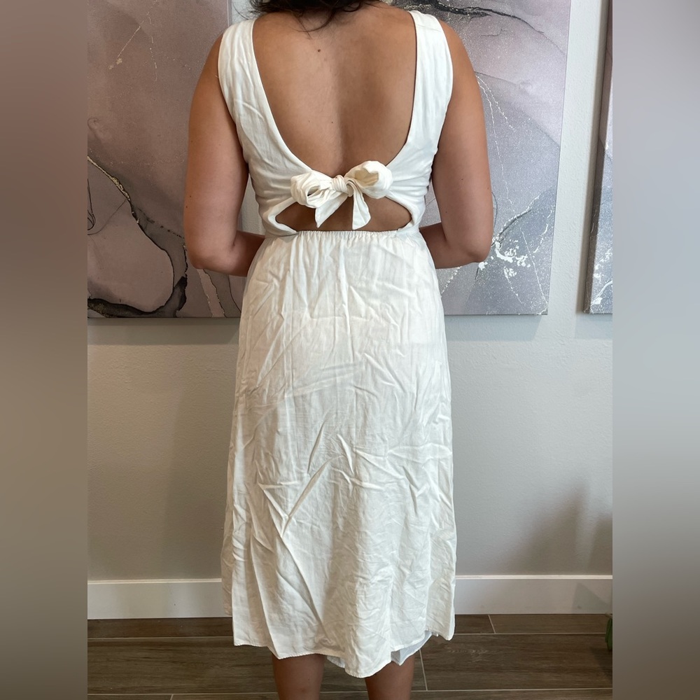 Zara Ivory Tie-back Dress